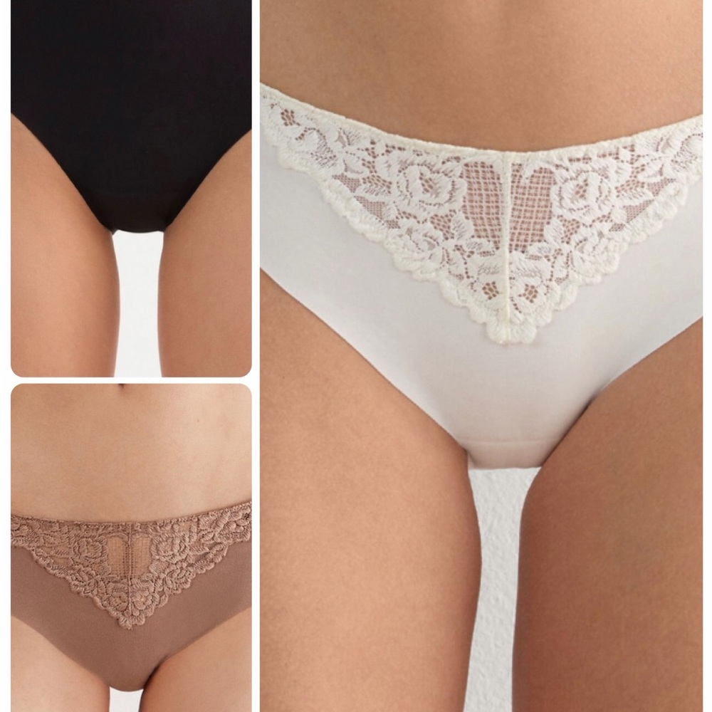 Intimissimi seamless cotton panties Black White Brown Italian size XXL 6 lace